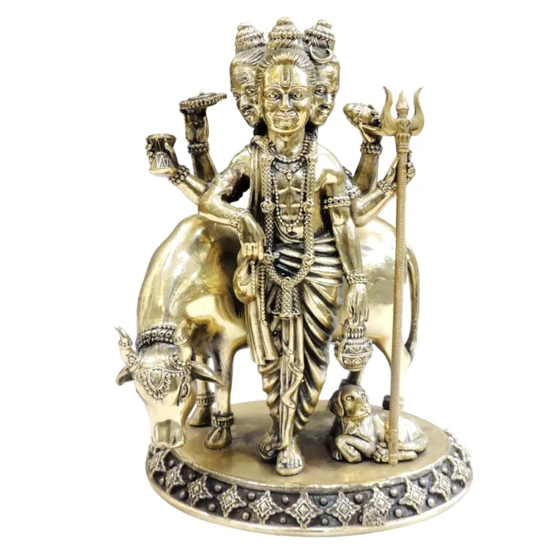 Dattatreya Idol in Brass, 8 inch – for Pooja Room