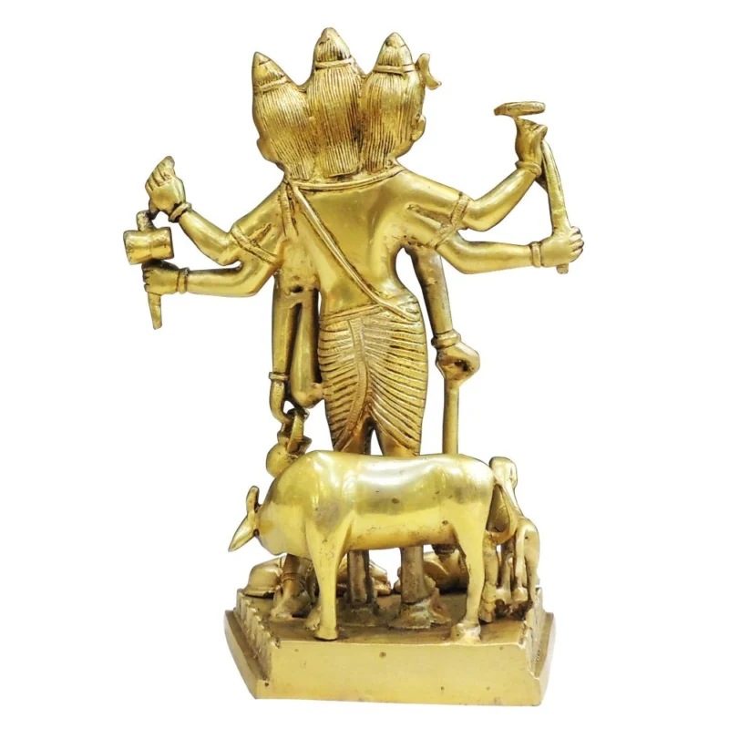 Dattatreya Idol in Brass, 12 inch