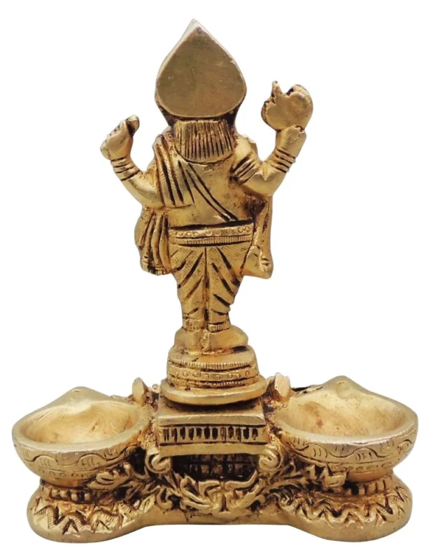 Brass Ganesh Stand Diya (Deepak), 5.5 inch