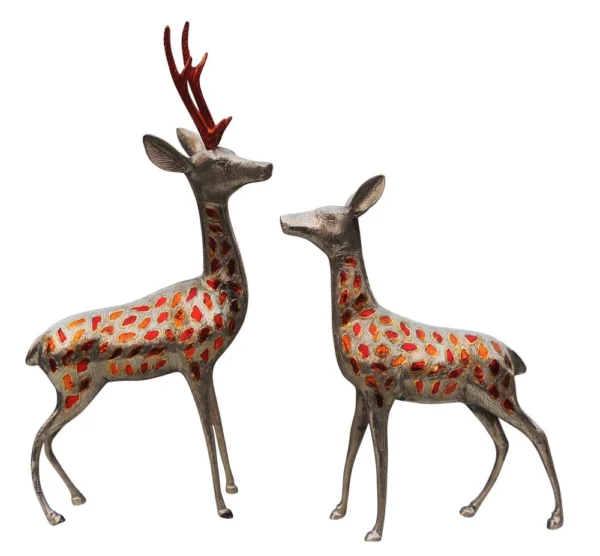 Brass Deer Showpiece Pair, 5.1 kg, brass, Vedikcraft Moradabad