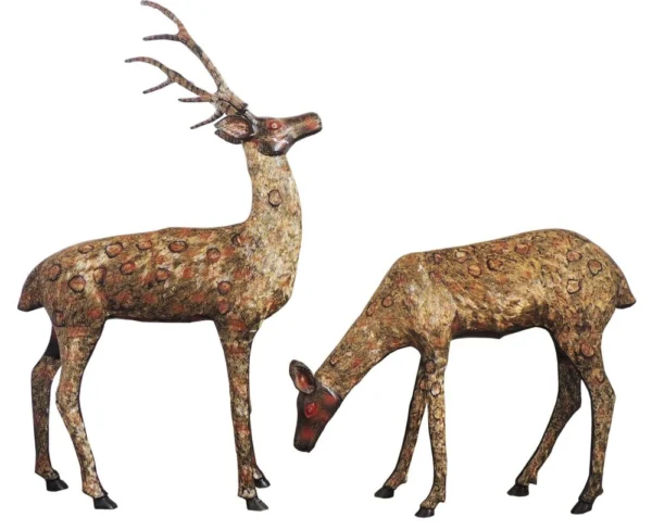 Brass Deer Showpiece Pair, 44.2 inch, brass, Vedikcraft Moradabad
