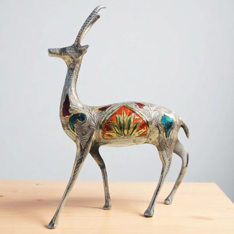 Brass Deer Showpiece, 9.5 inch – for Table Décor