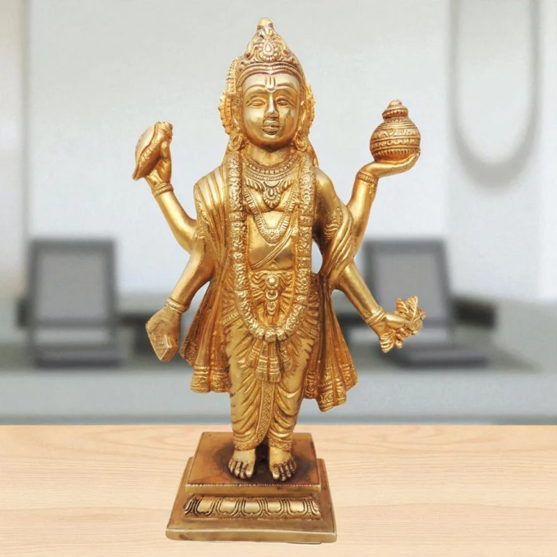 Deity Idol in Brass (Dhanvantri), 10.2 inch – for Pooja Room