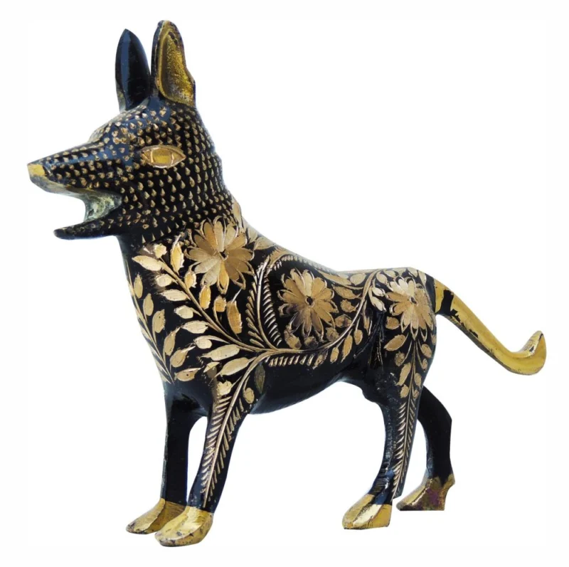 Brass Dog Showpiece, 5 inch, design AN051-B