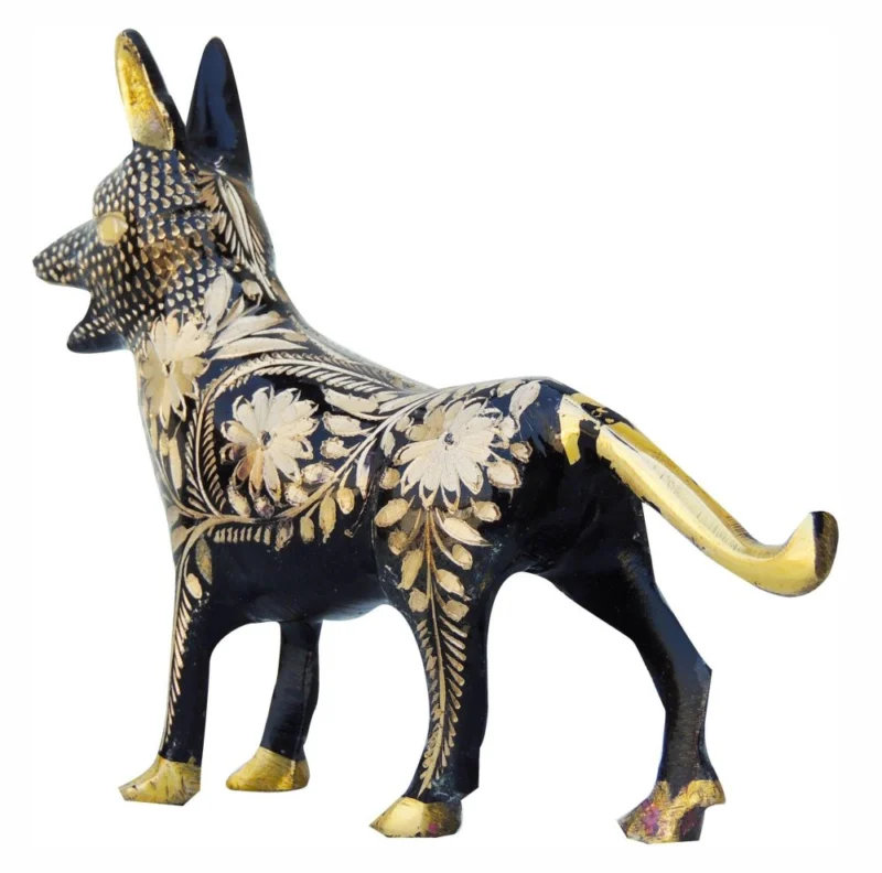 Brass Dog Showpiece, 5 inch, design AN051-B