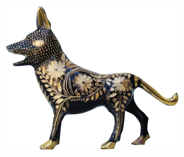 Brass Dog Showpiece, 5 inch, design AN051-B, brass, Vedikcraft Moradabad
