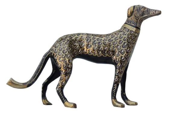 Brass Dog Showpiece, 5 inch, design AN050-B, brass, Vedikcraft Moradabad