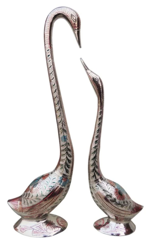Brass Duck Showpiece Pair, 17.8 inch