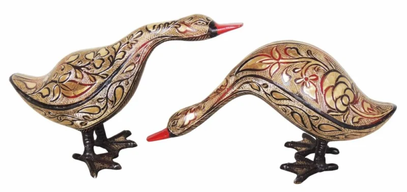 Brass Duck Showpiece Pair, 6 inch, design AN211-B – for Table Décor