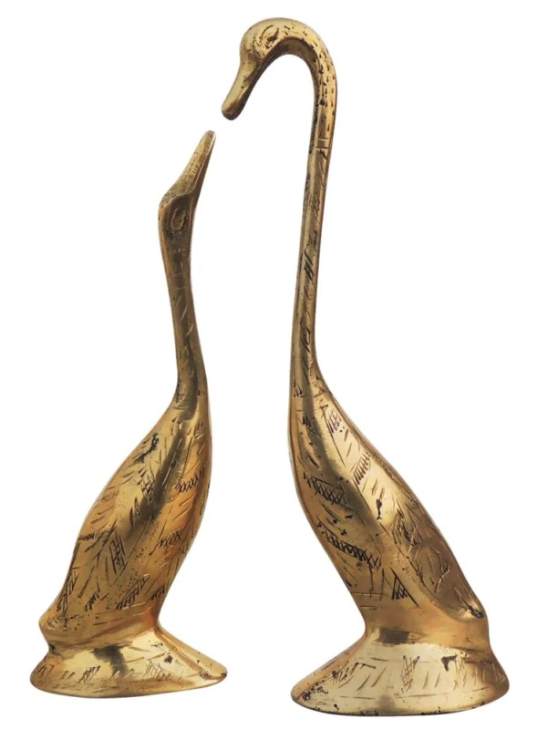 Brass Duck Showpiece Pair, 7.6 inch
