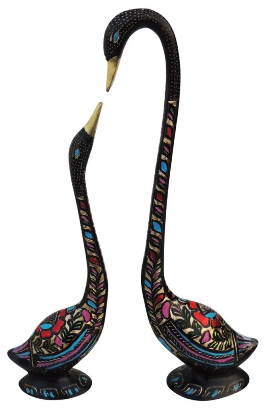 Brass Duck Showpiece Pair, 17.2 inch