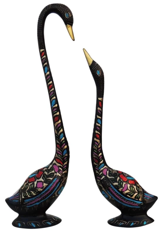 Brass Duck Showpiece Pair, 17.2 inch – for Living Room and Entrance
