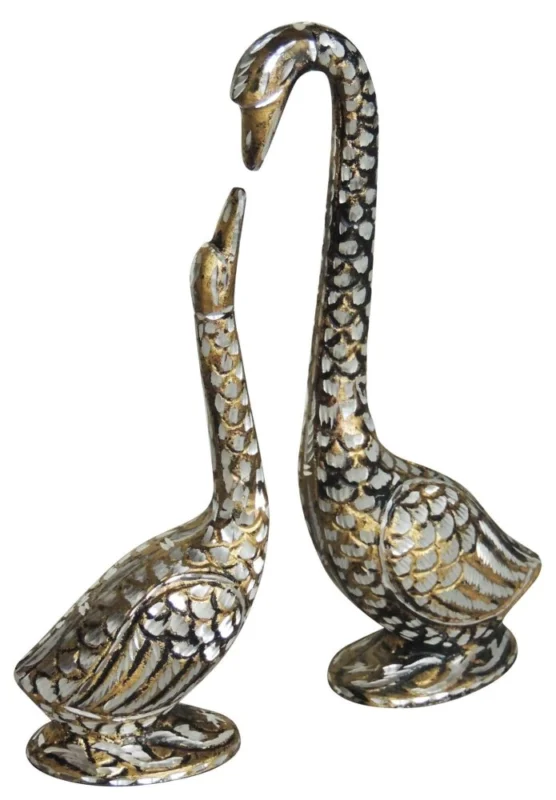 Brass Duck Showpiece Pair, 11.5 inch