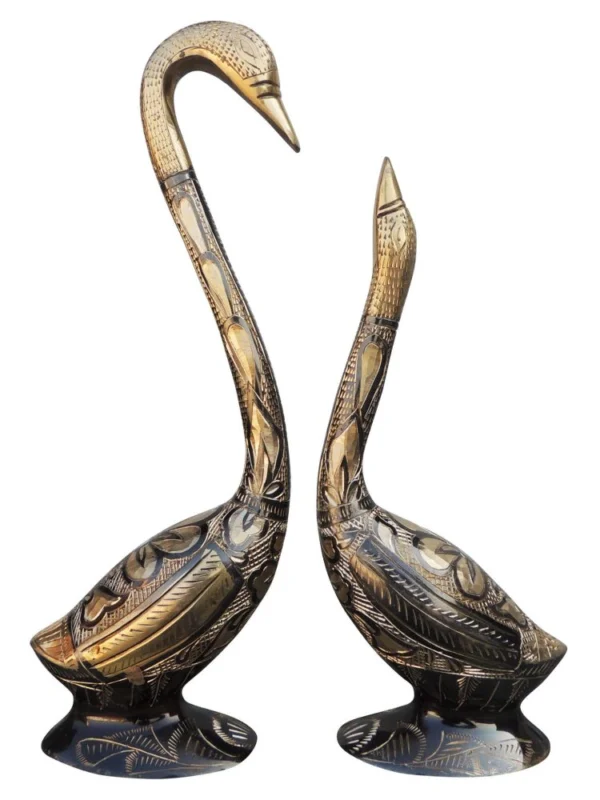 Brass Duck Showpiece Pair, 11 inch – for Table Décor