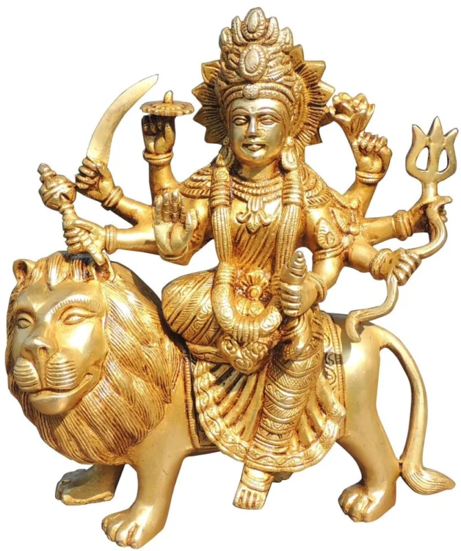 Durga Maa Idol in Brass, 11.5 inch