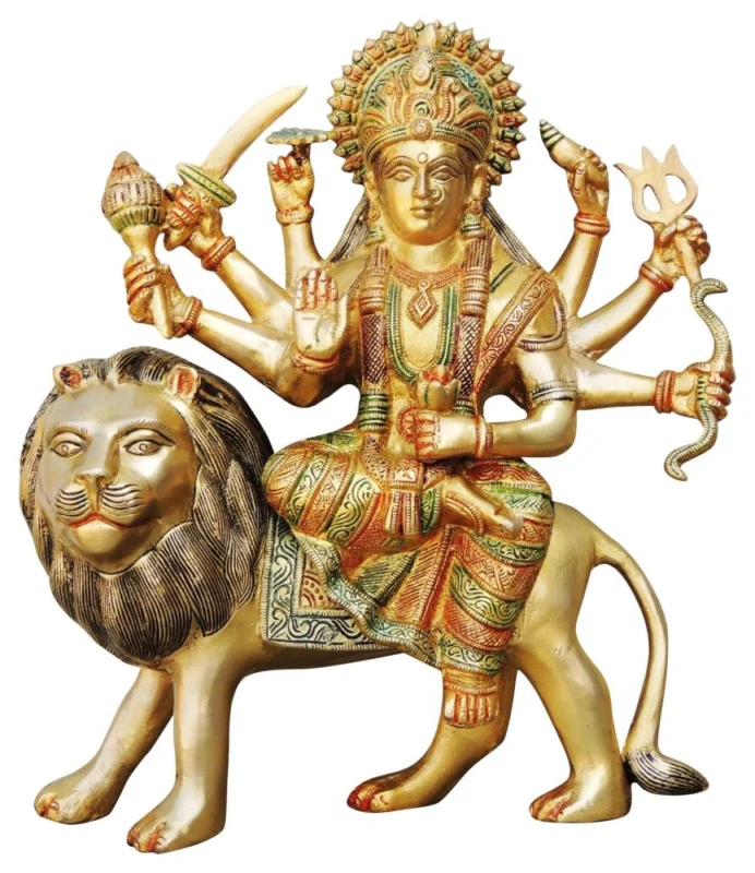 Durga Maa Idol in Brass, 12.3 inch