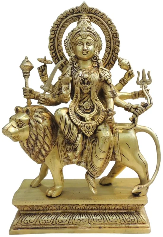 Durga Maa Idol in Brass, 13.9 kg