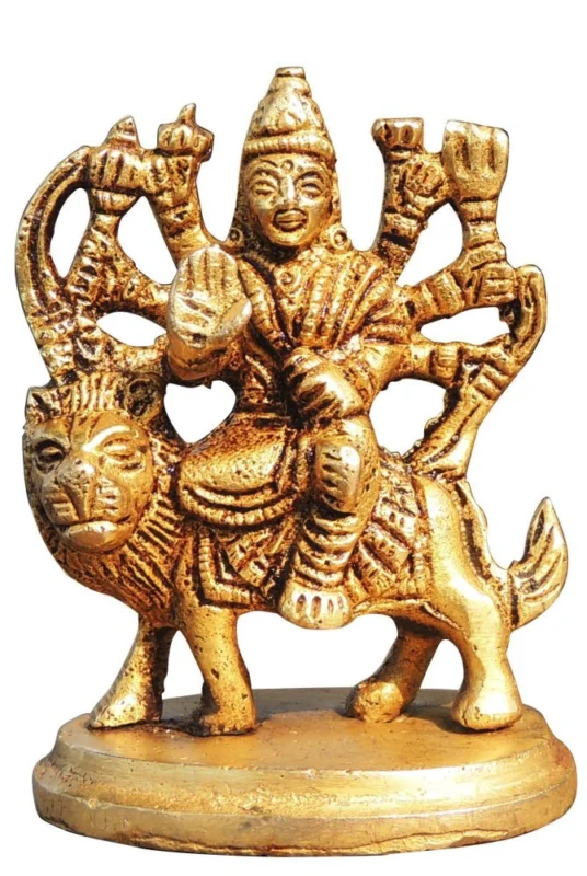 Durga Maa Idol in Brass, 3 inch, 220 g