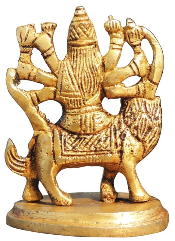 Durga Maa Idol in Brass, 3 inch, 220 g