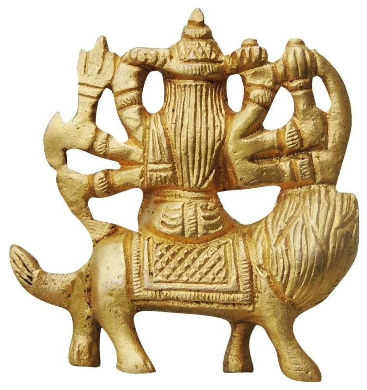 Durga Maa Idol in Brass, 2.3 inch, 110 g