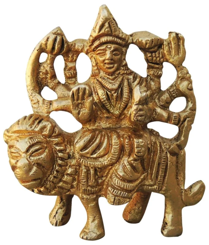 Durga Maa Idol in Brass, 2.3 inch, 130 g