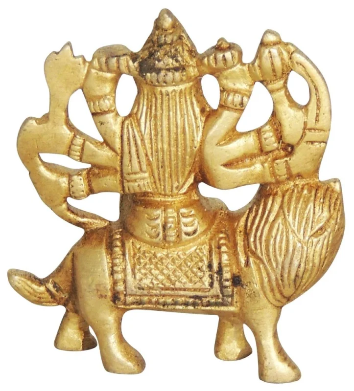 Durga Maa Idol in Brass, 2.1 inch