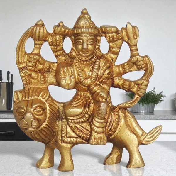 Durga Maa Idol in Brass, 2.1 inch, brass, Vedikcraft Moradabad