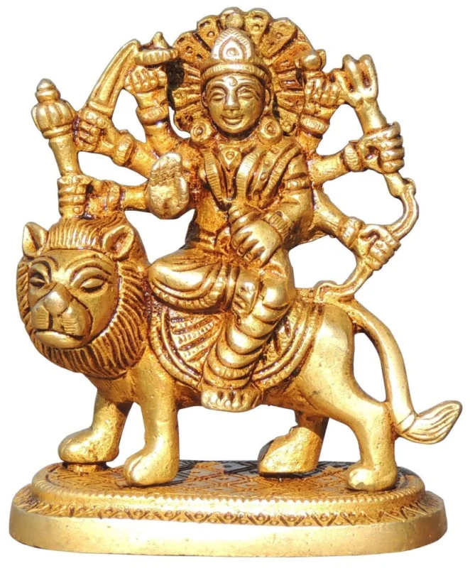 Durga Maa Idol in Brass, 3.7 inch