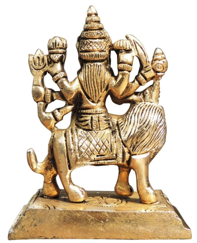 Durga Maa Idol in Brass, 4.5 inch
