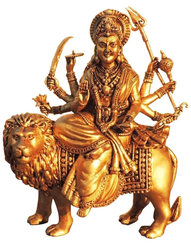 Durga Maa Idol in Brass, 6.5 inch, 640 g