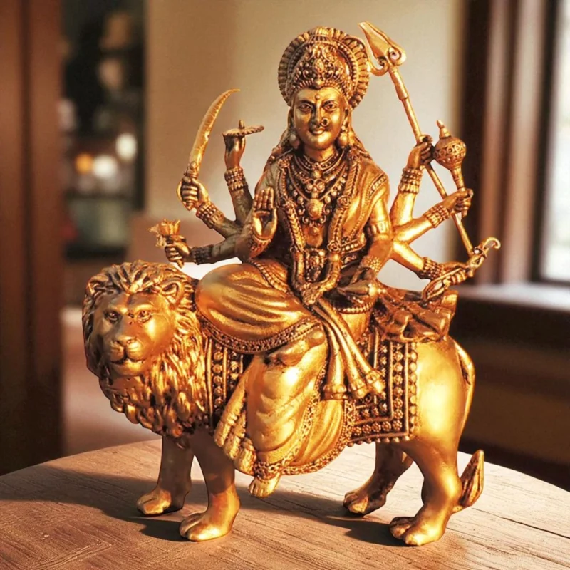 Durga Maa Idol in Brass, 6.5 inch, 640 g – for Home Mandir