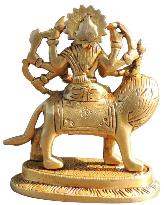 Durga Maa Idol in Brass, 4.2 inch, 520 g