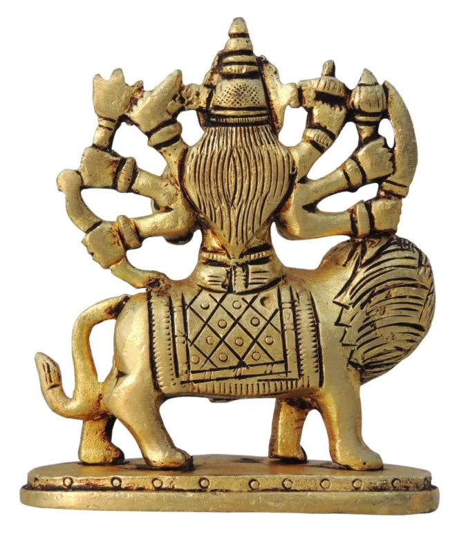 Durga Maa Idol in Brass, 3.5 inch, 360 g