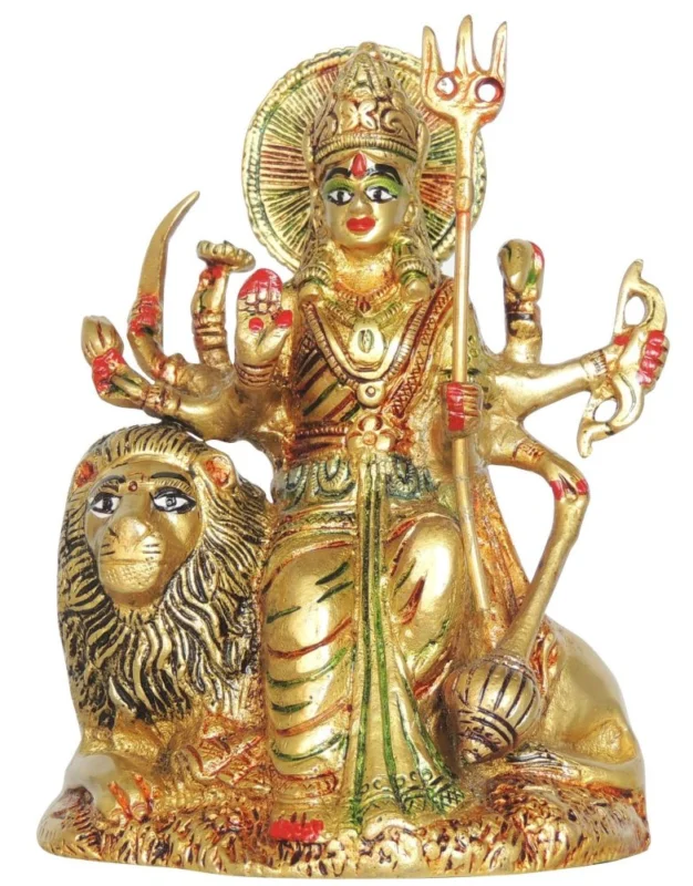 Durga Maa Idol in Brass, 6.5 inch, 1.36 kg
