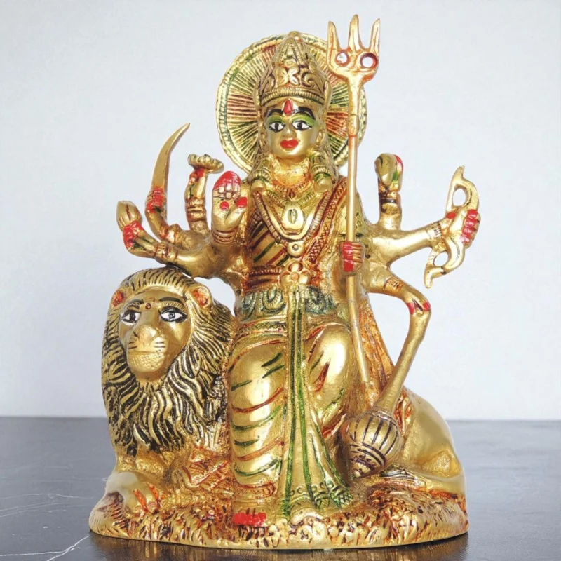 Durga Maa Idol in Brass, 6.5 inch, 1.36 kg – for Home Mandir