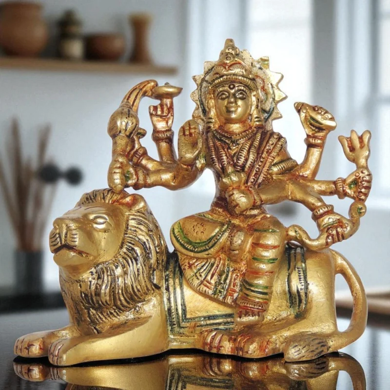 Durga Maa Idol in Brass, 680 g