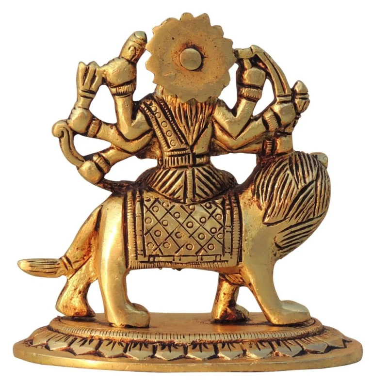 Durga Maa Idol in Brass, 4 inch, 680 g