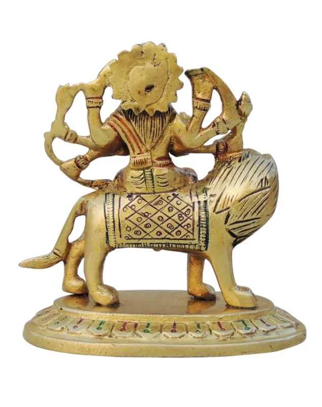 Durga Maa Idol in Brass, 4 inch, 560 g