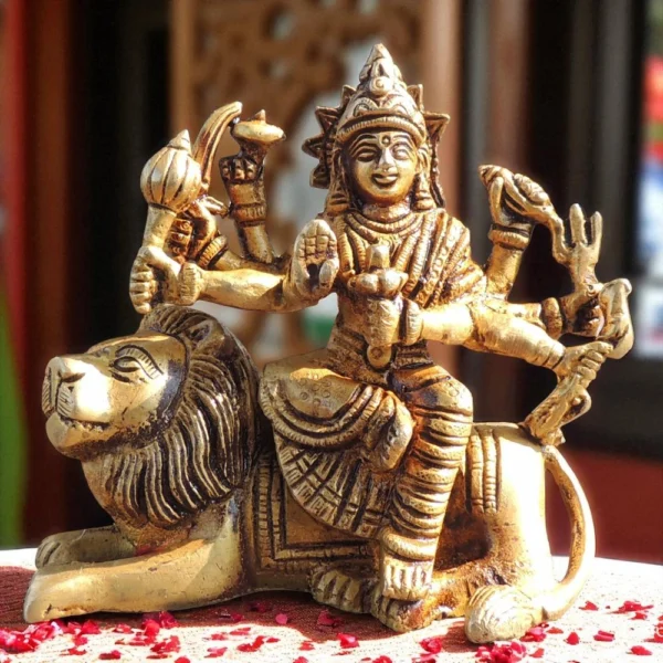 Durga Maa Idol in Brass, 700 g, brass, Vedikcraft Moradabad