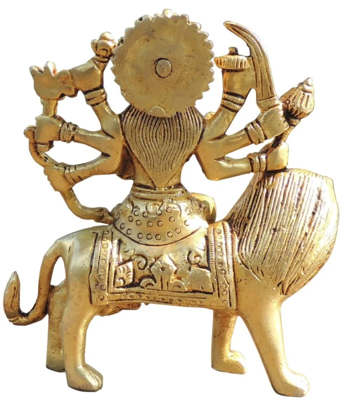 Durga Maa Idol in Brass, 5.5 inch, 1.02 kg