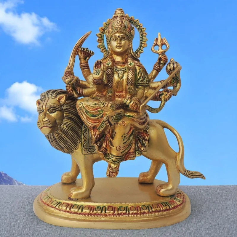 Durga Maa Idol in Brass, 9.2 inch – for Pooja Room