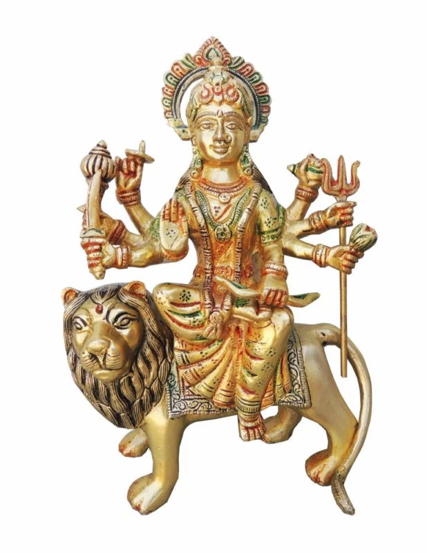 Durga Maa Idol in Brass, 10.5 inch