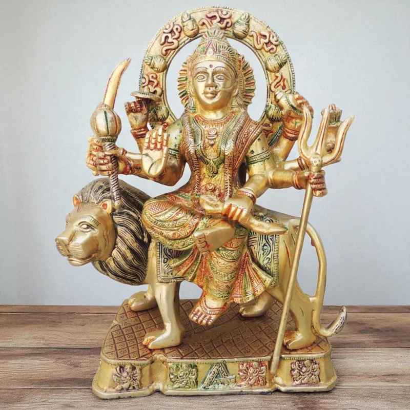 Durga Maa Idol in Brass, 12 inch – for Pooja Room