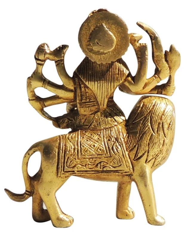 Durga Maa Idol in Brass (Super Fine), 6 inch