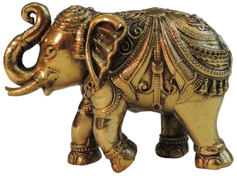 Brass Elephant Showpiece, 3 inch, 260 g