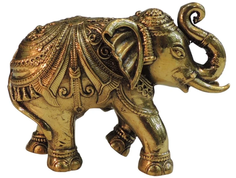 Brass Elephant Showpiece, 3 inch, 260 g – for Vastu and Décor