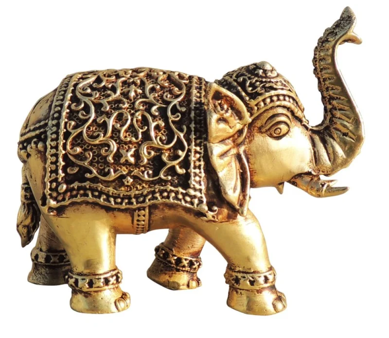 Brass Elephant Showpiece, 2.5 inch, 220 g