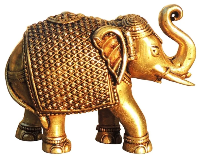 Brass Elephant Showpiece, 2.5 inch, 1.4 kg – for Vastu and Décor