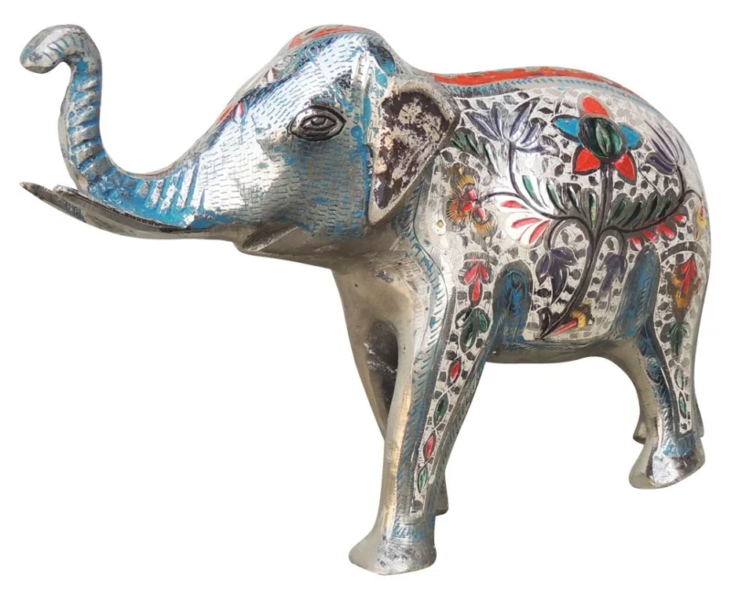 Brass Elephant Showpiece, 7.6 inch