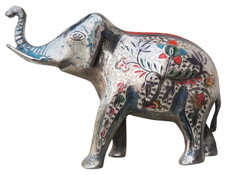 Brass Elephant Showpiece, 7.6 inch